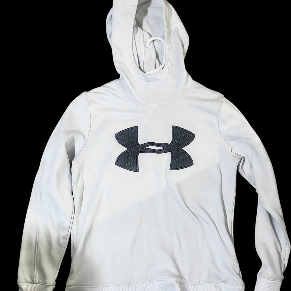 Under Armour White and dark grey and purple Logo Hoodie